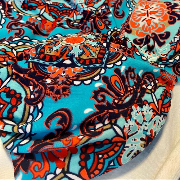 Turquoise Abstract One Piece Swimsuit - Picture 3 of 4